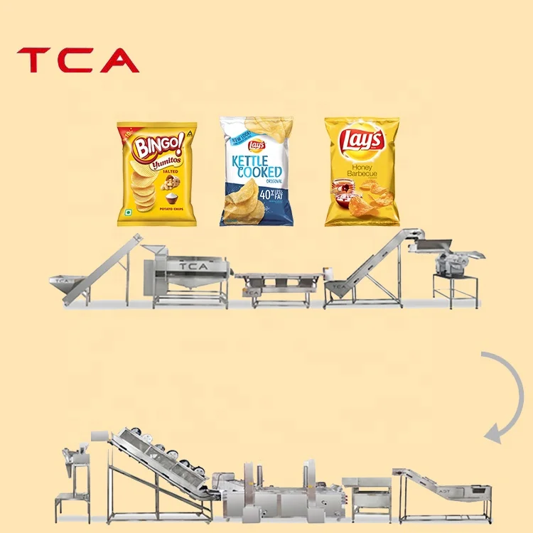 TCA hot sale small scale fully automatic machinery to make potato chips making machine price