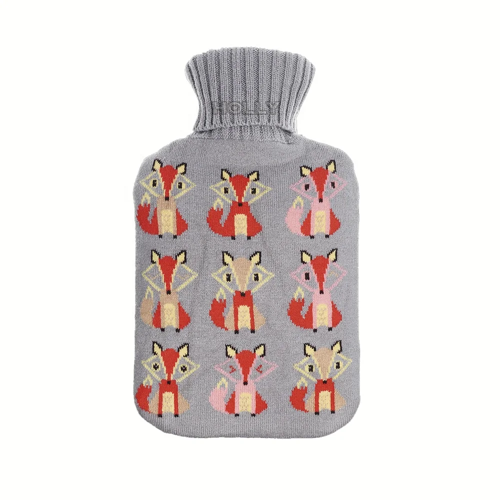 carton knitted cover for pvc hot water bag warmer rubber hot water bottle 2000ml chinese supply