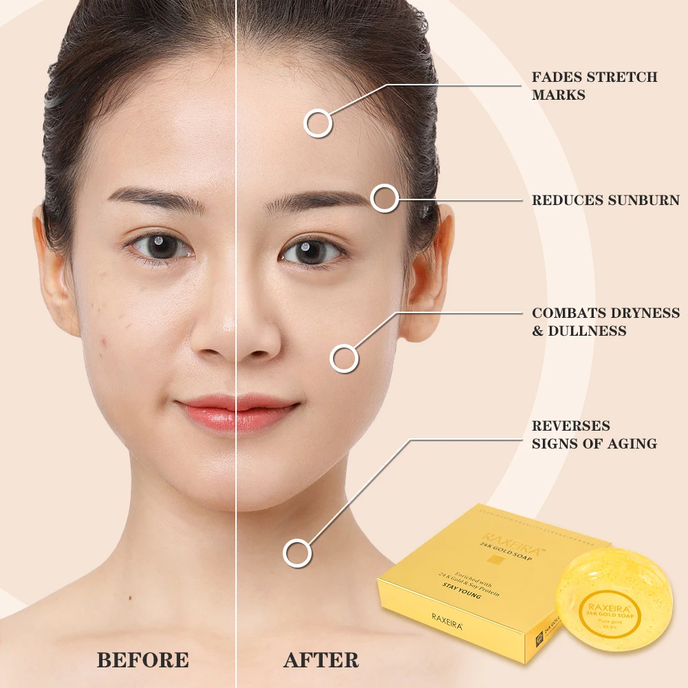 Best Private Pure 24K Gold Anti Aging Skin Whitening Body Soap