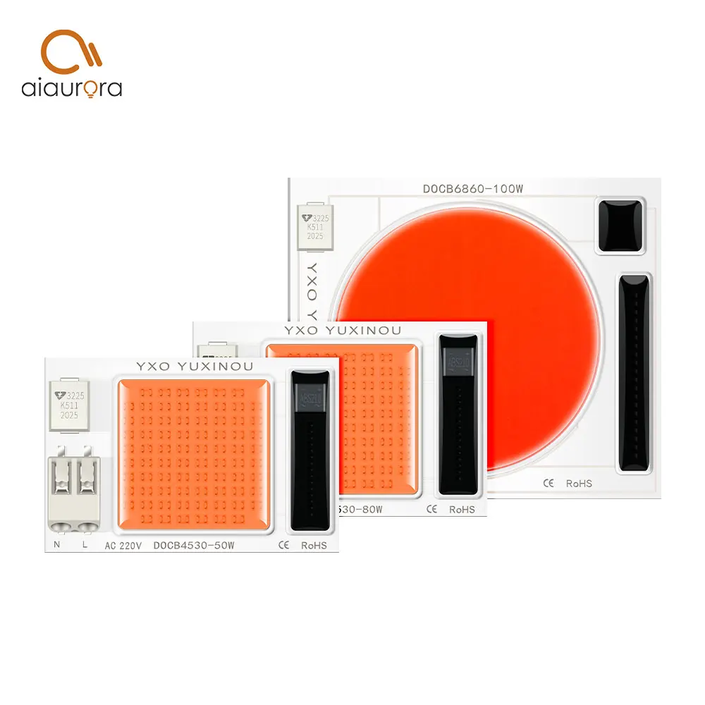 YXO YUXINOU DOB LED COB Chip 100W 80W 50W  AC 220V No need driver Smart IC bulb lamp For DIY LED Floodlight Spotlight