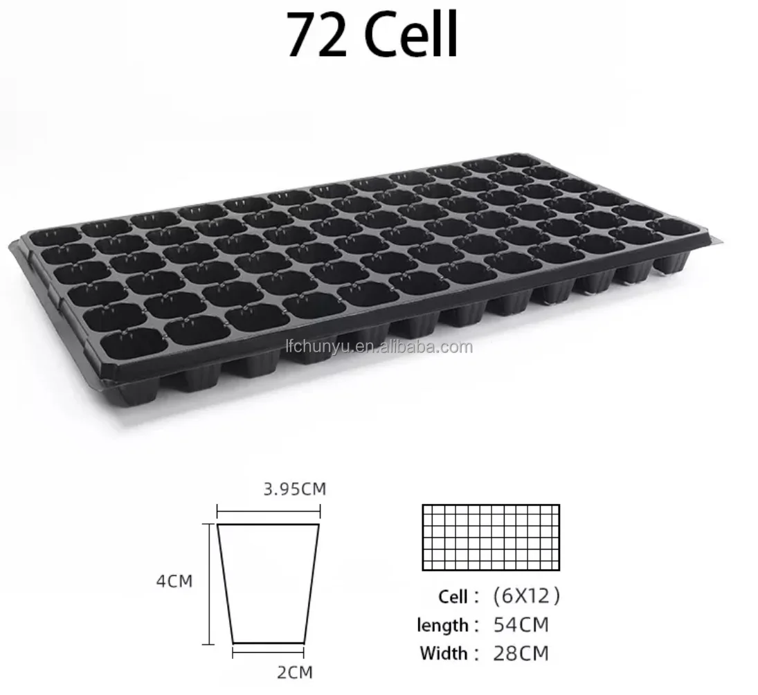 72 cells Nursery trays PET PP PS seeding trays high quality strong seeding trays