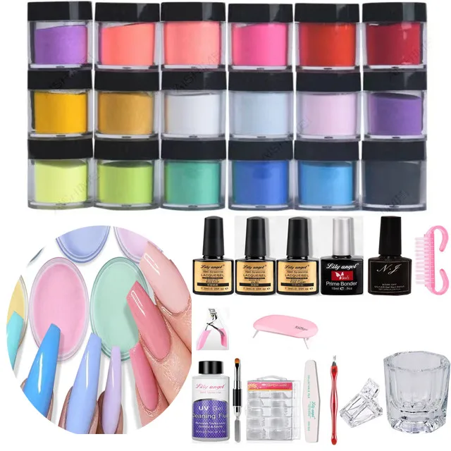 Wholesale Crystal Clear Acrylic Nail Powder Quick Dry Cleaning Deep Powder Nail Set Gel Nail design Acrylic Powder