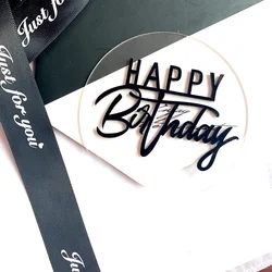 Round transparent double layer happy birthday acrylic cake topper