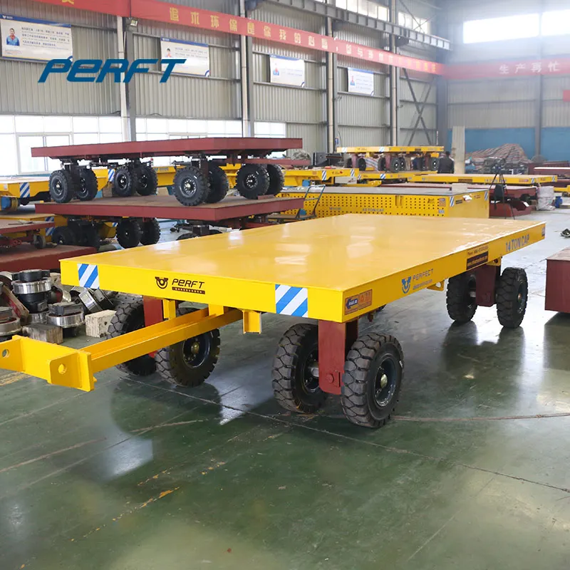 tractor towable wagon trackless motorized transfer trolley for foundry environment 50 ton
