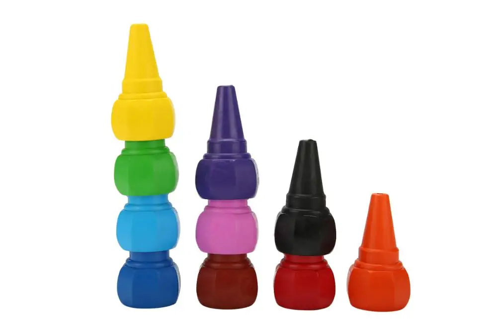 3d finger colorful super  plastic crayons for kids stationery set with 10 colors