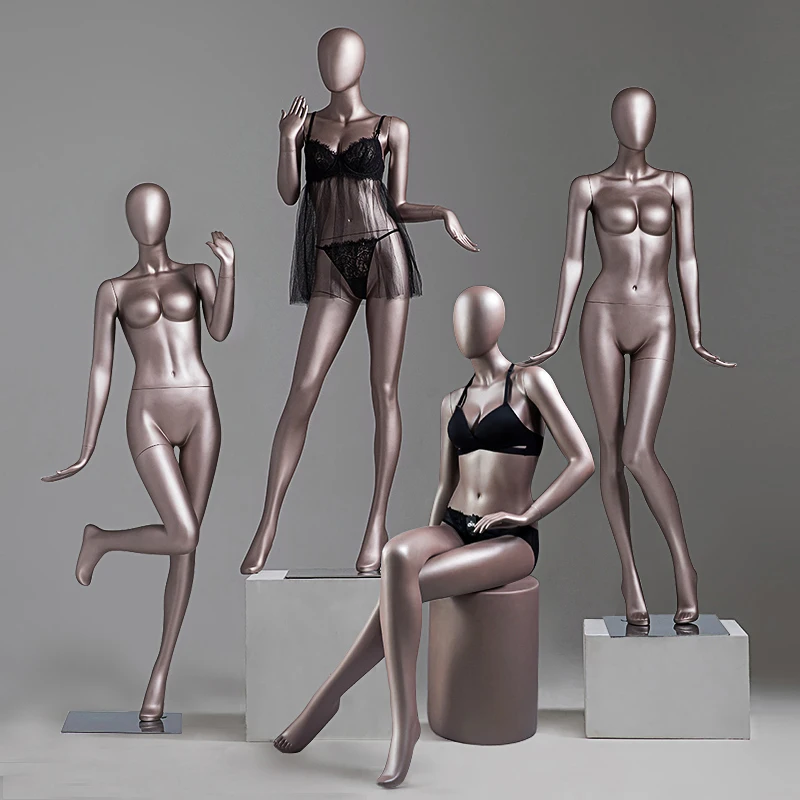 Fashion Women Sitting/Standing Curvy Clothing Wholebody Champagne Gold Full Body Mannequins Female