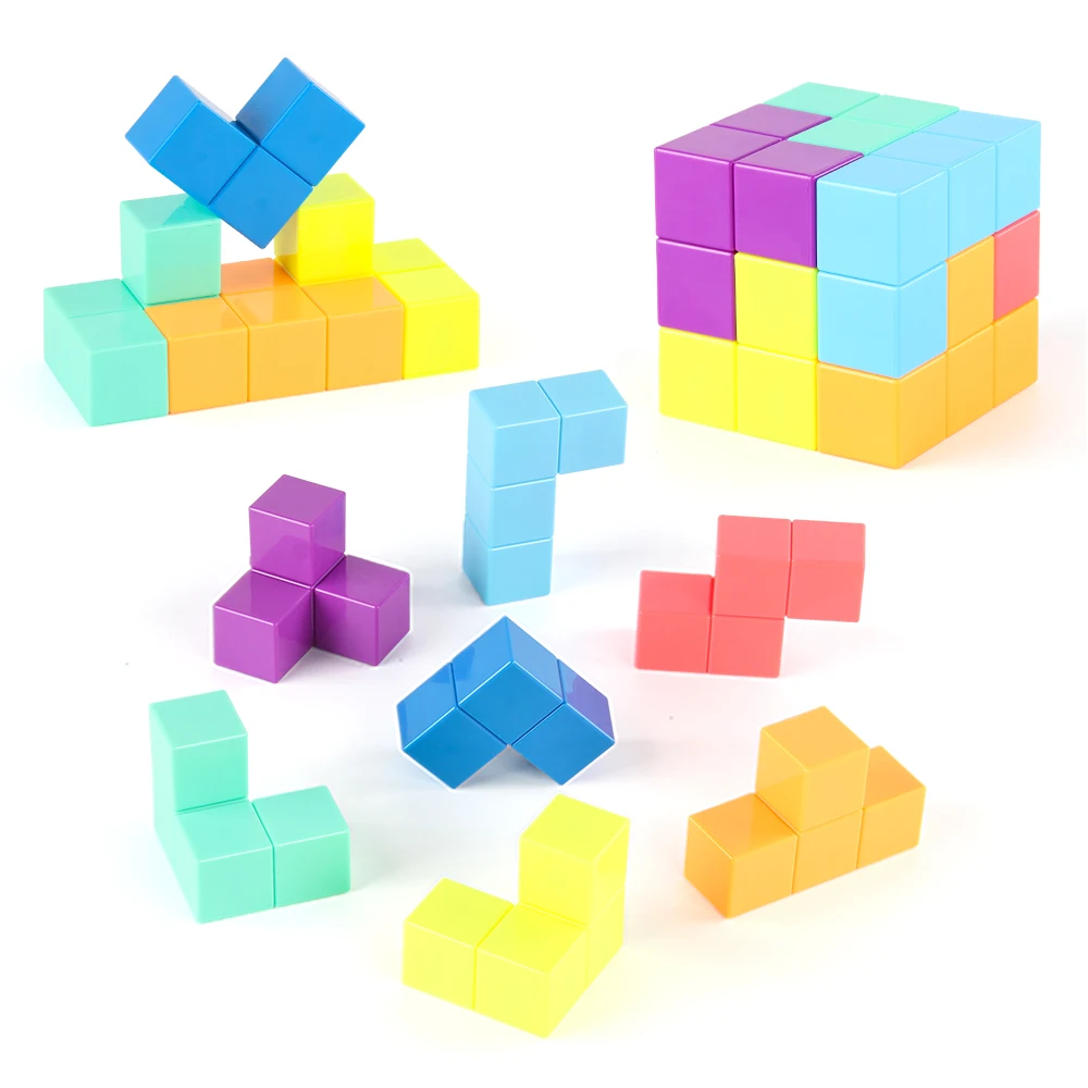 Diy Educational Toy Magnetic Magic Cube Puzzle Magnetic Building Block Toy Stem Plastic Learning Toys Cube