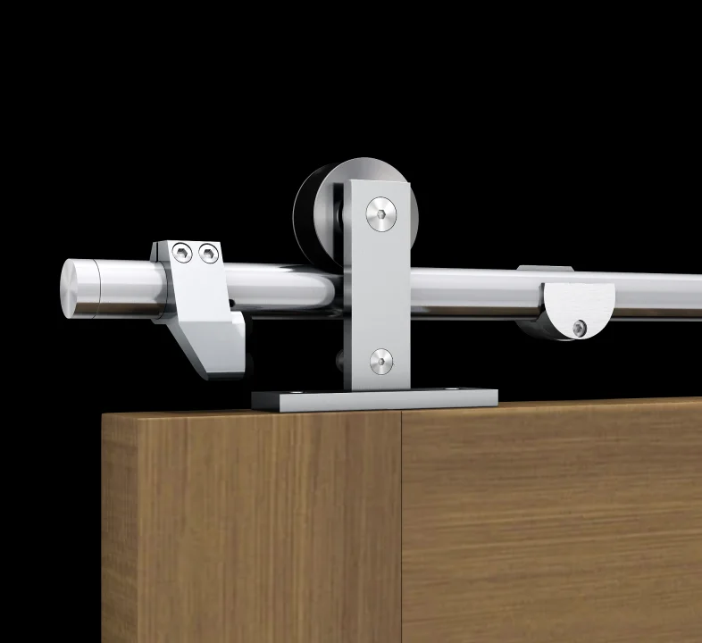 
6.6FT Top Mounted Sliding Barn Door Hardware Stainless Steel Track Kit for Single Door 
