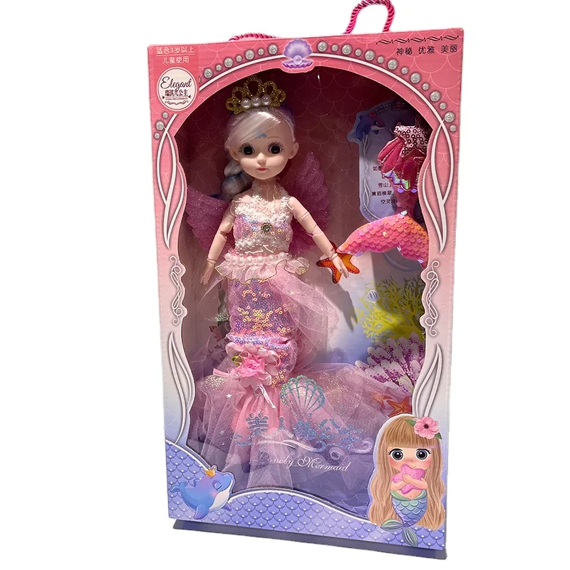 30cm cheap price popular style plastic factory doll colored baby girl doll children bjd doll