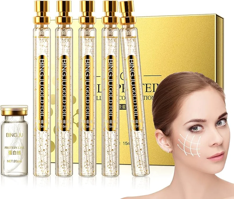 Korean Collagen Thread Face Lifting Gold Silk Protein Thread Lifts Tighten Collagen Face Care Firming Lifting