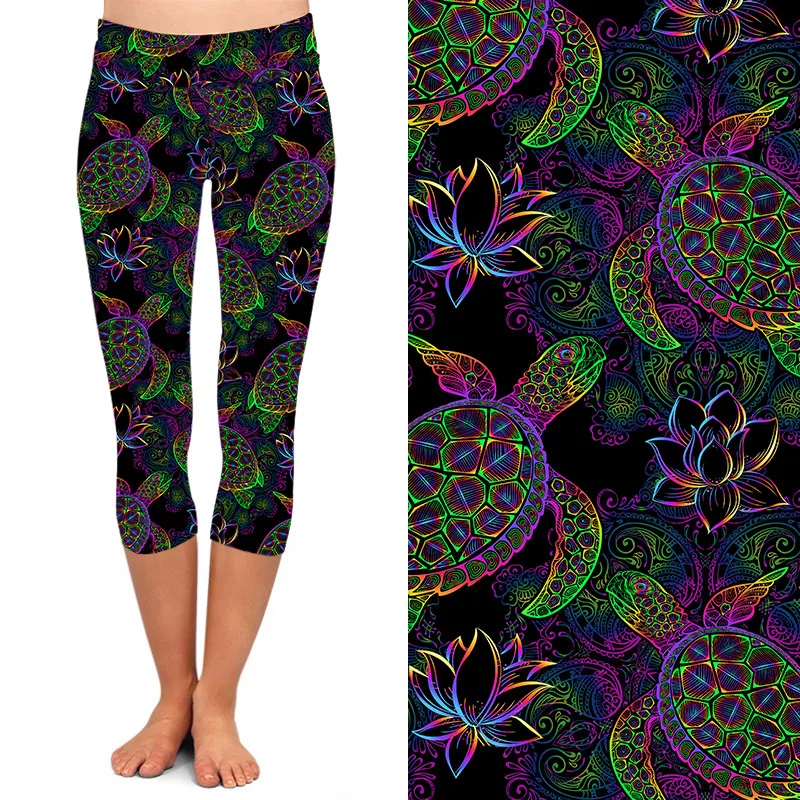 2023 Newest buttery soft Australia 3/4 length capri tortoise water turtle leggings