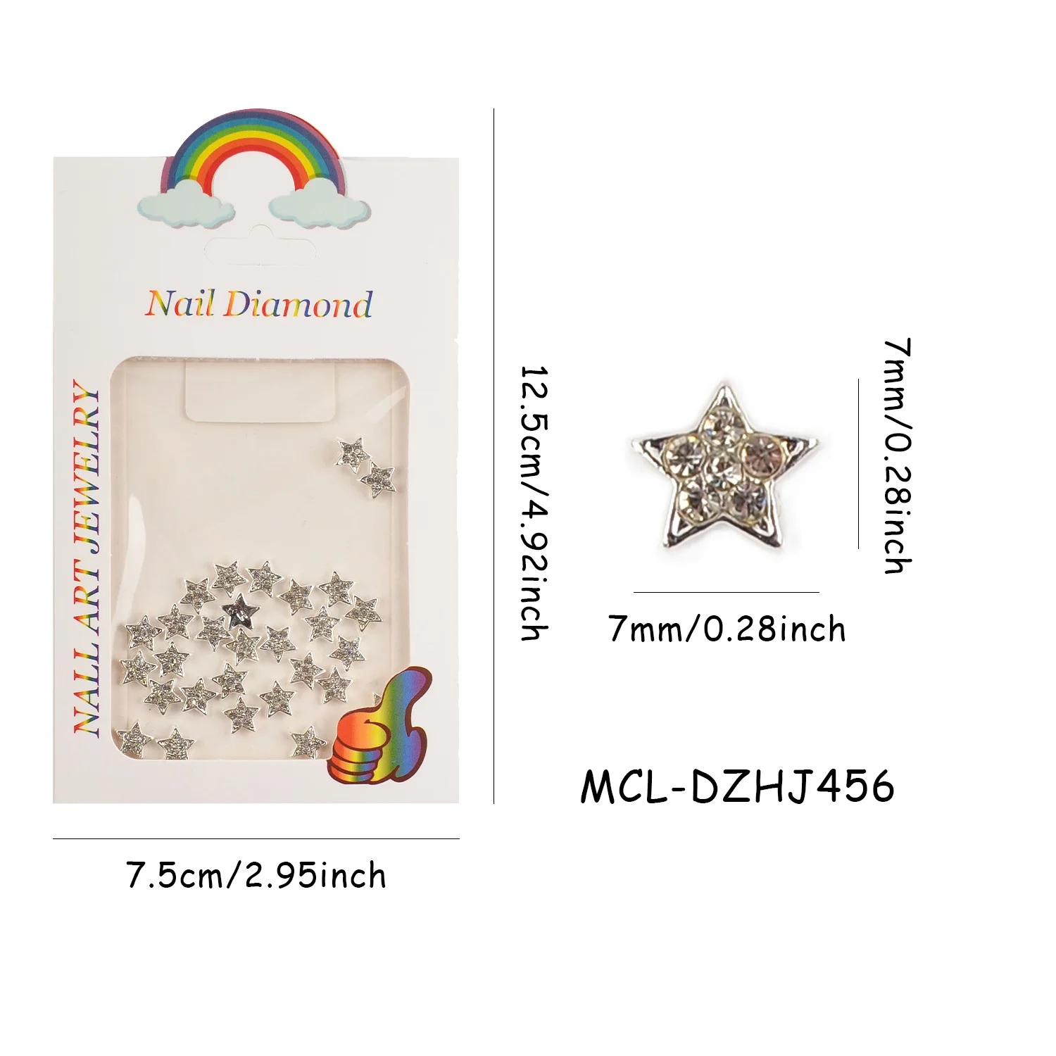 Star Shaped Nail  Charms  Designs Nail Art Flatback Rhinestone For Cute Nail  3D DIY Supplies