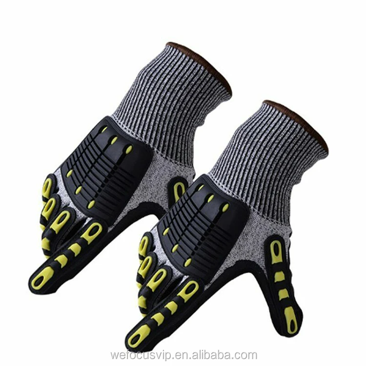 Full Flexibility Tpr Impact Safety Gloves Mechanic Light Duty Impact Nitrile Gloves