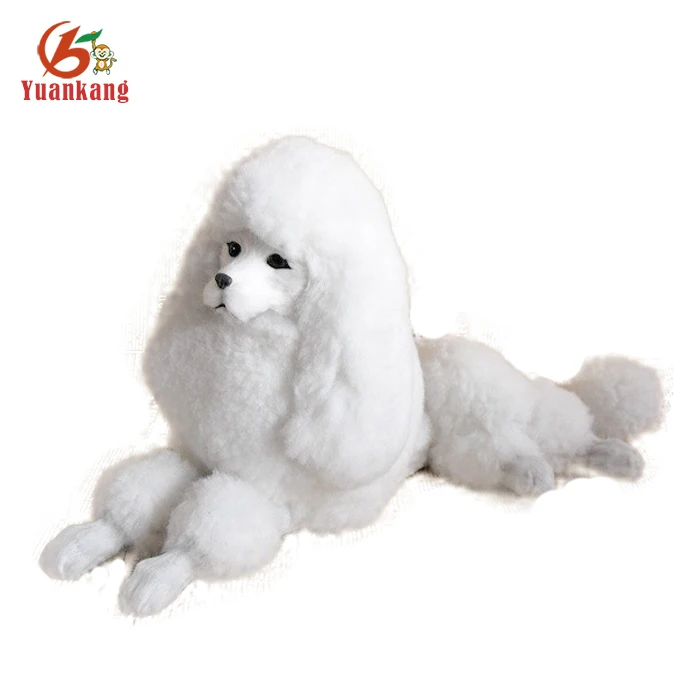 Custom Lifelike White Poodle Puppy Black Puppies Stuffed Toy Dog French Plush Poodle For Sale