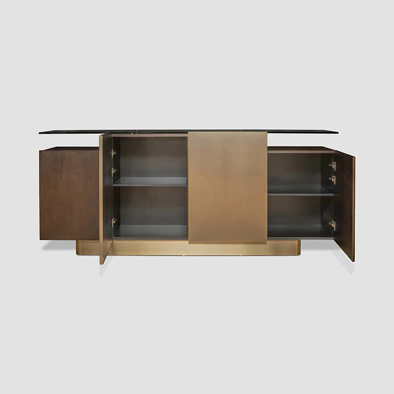 Luxury Dining Room Set stainless steel plywood Sideboard Living Room Cabinet Modern Sideboard Buffet Cabinet