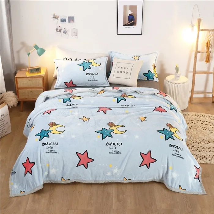 The latest sales super soft warm comfortable bed blanket plush sofa coral velvet blanket