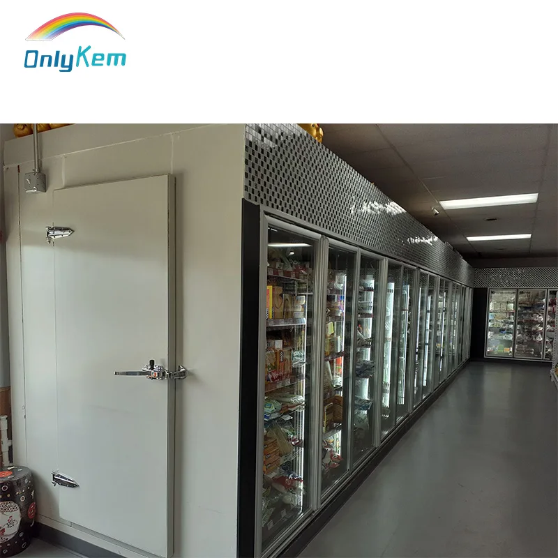 Display cold room commercial walk in cooler with glass door