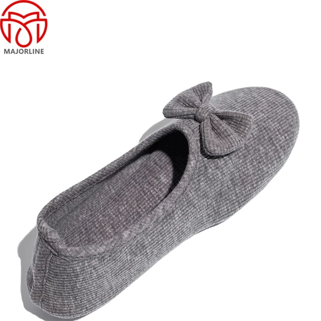 OEM customized Logo indoor house Unisex slippers TPR rubber outsole winter home flat slipper ballerina plush slippers for women