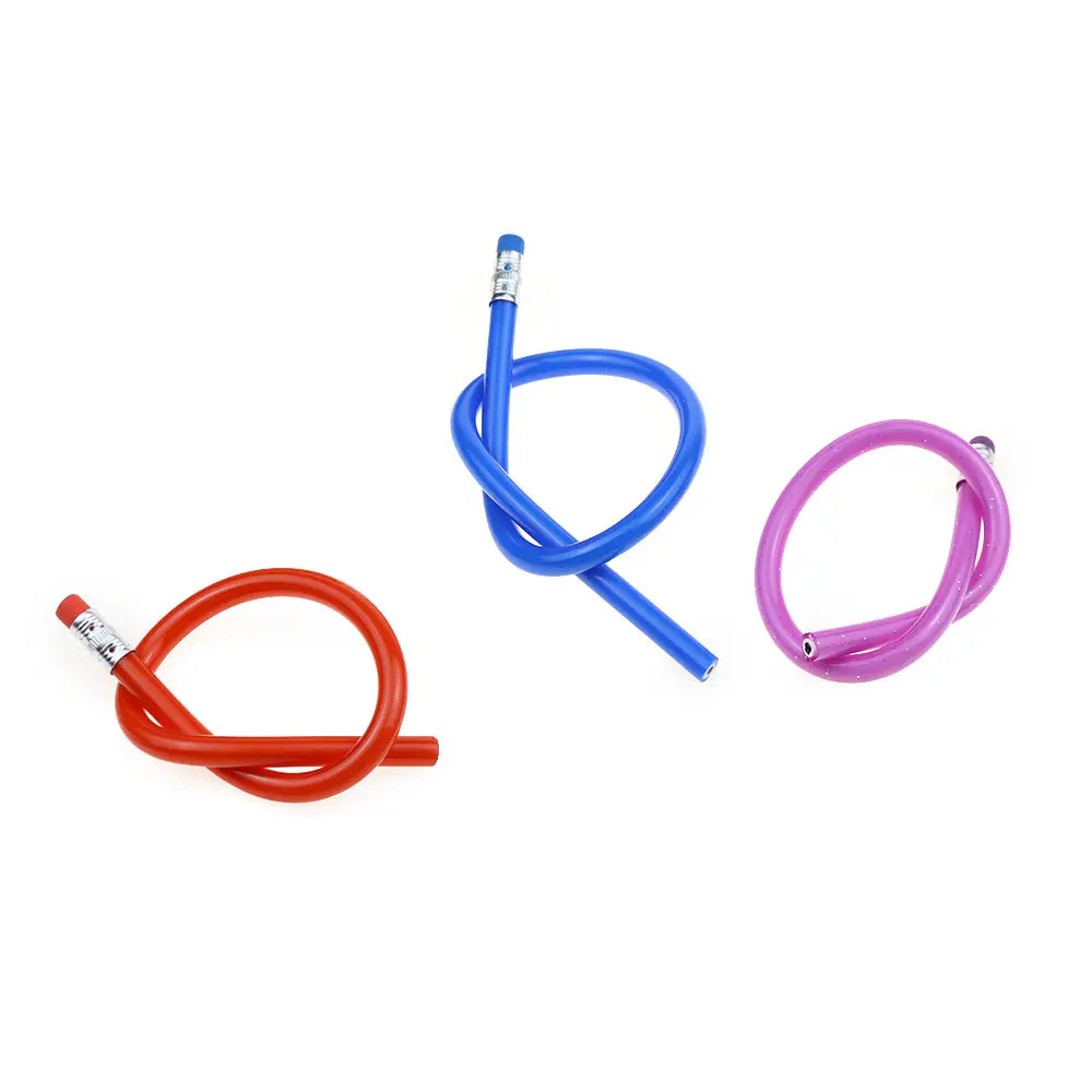 DASHENG Promotional 18cm Soft PVC HB Pencil Funny Bendable Standard Pencil DIY No Wood Non-toxic Flexible Pencil for Children