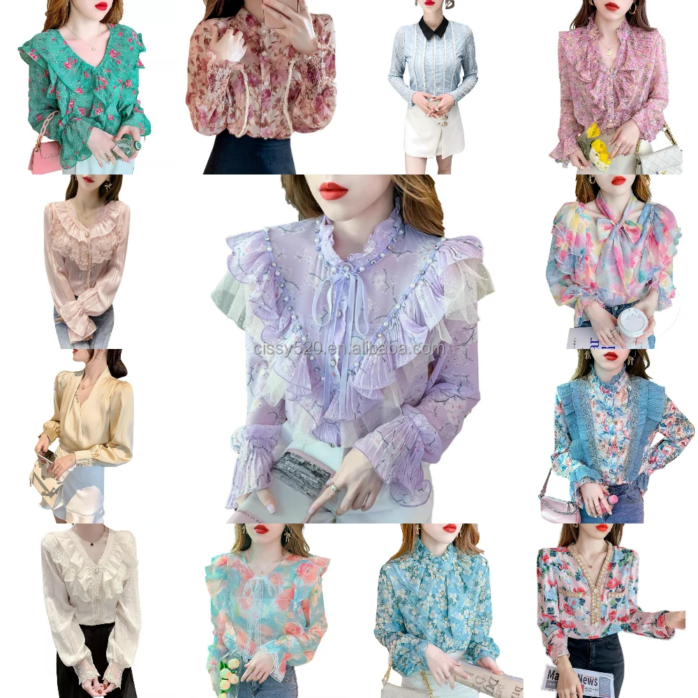 2024 Повседневная белая стильная блузка с контрастным переплетом изогнутым подолом для женщин