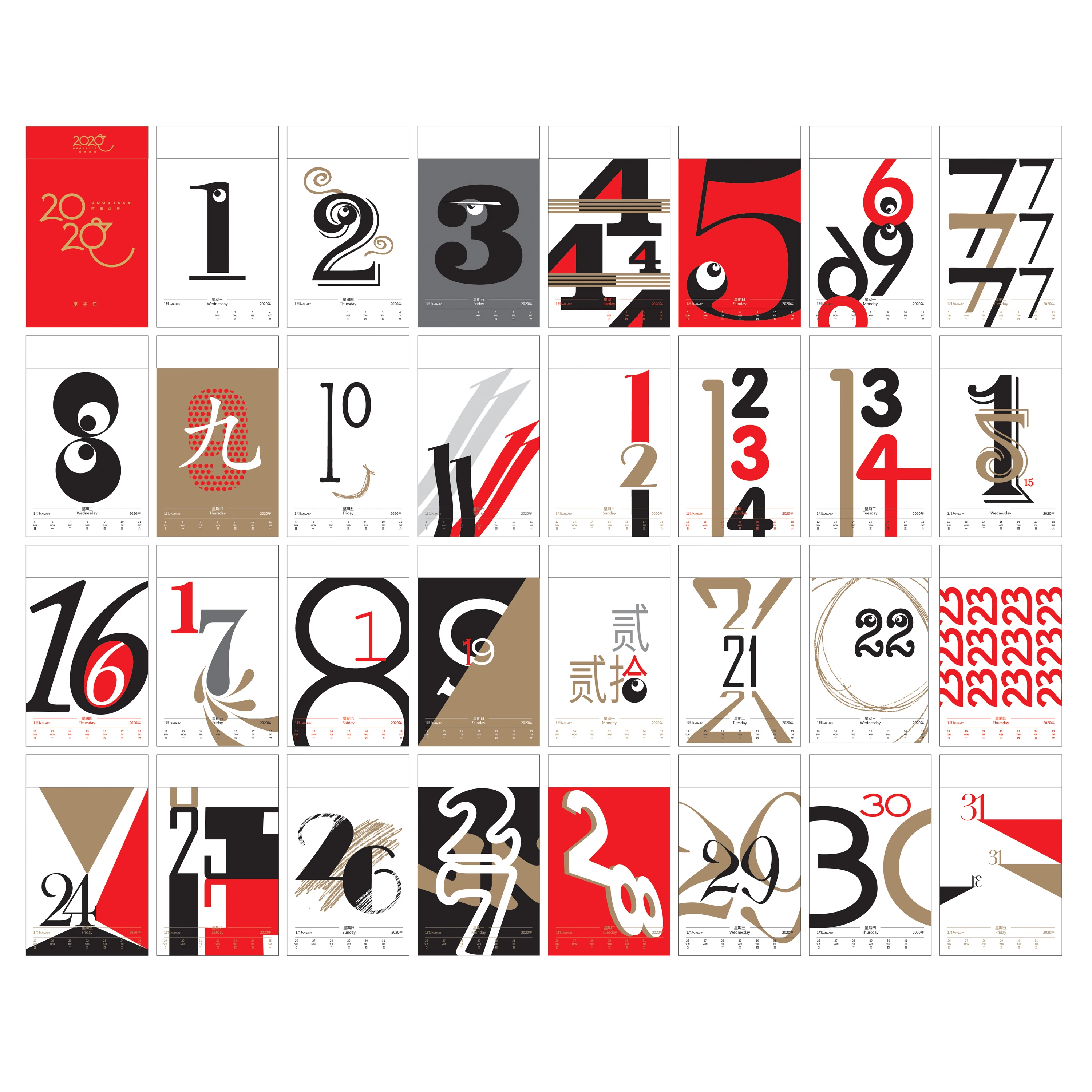 Custom Printing 365 Day a Page Creative  Daily Desk Calendar