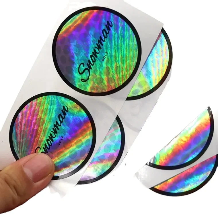 Hot Selling Custom Stickers High Quality Holographic Labels and Various Vinyl Plastic PET Materials with Glossy Finish