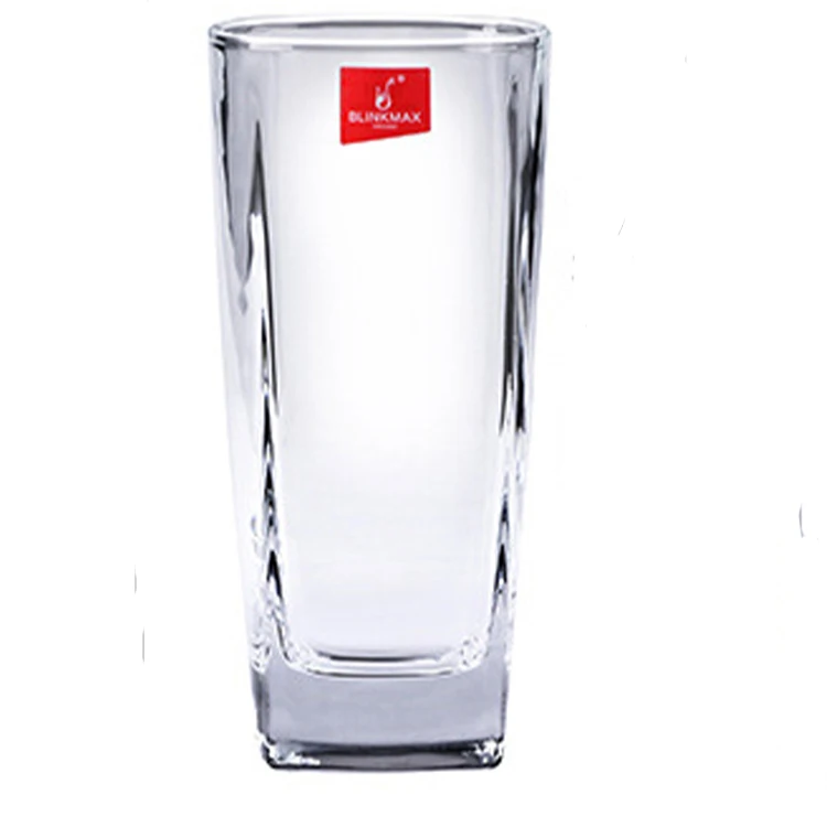 cylinder clear color single tea round layer long red wine square custom heat resistant transparent glass cup