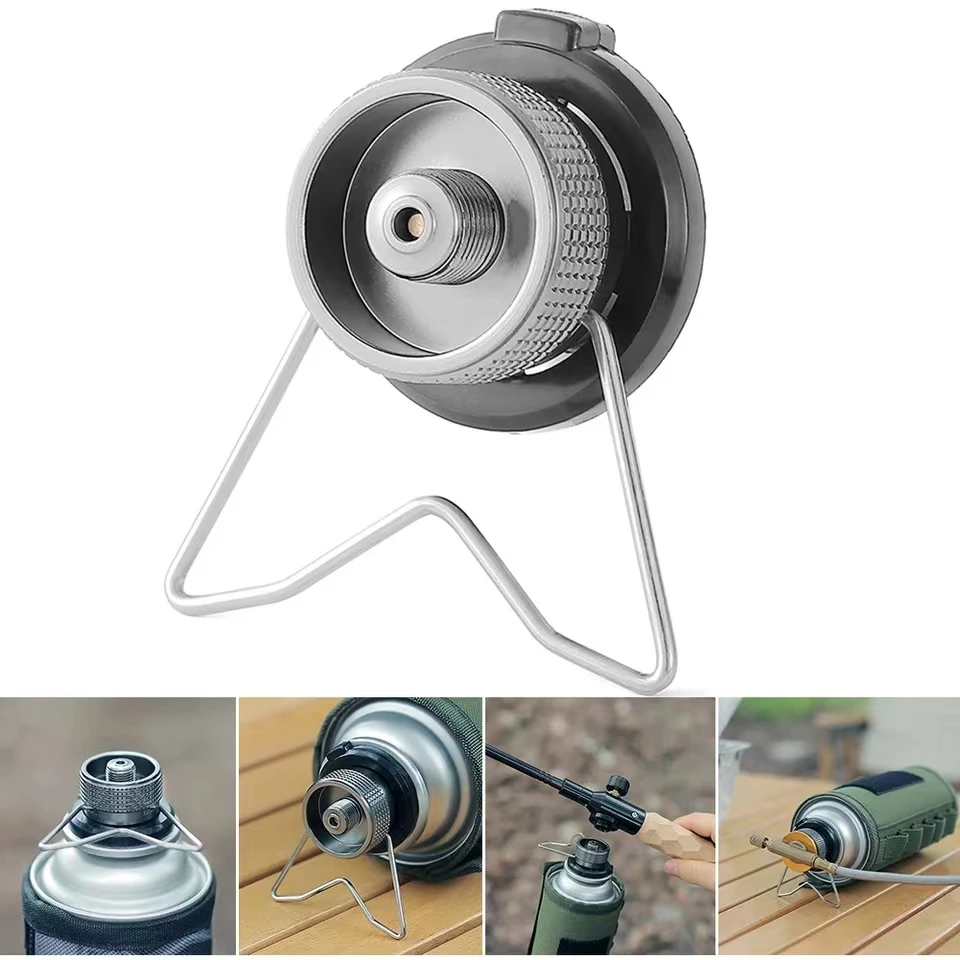 Outdoor Burner Adaptor Outdoor Gas Stove Propane Tank Gas Refill Adapter  Cassette Gas Cartridge Tank Cylinder Adapter