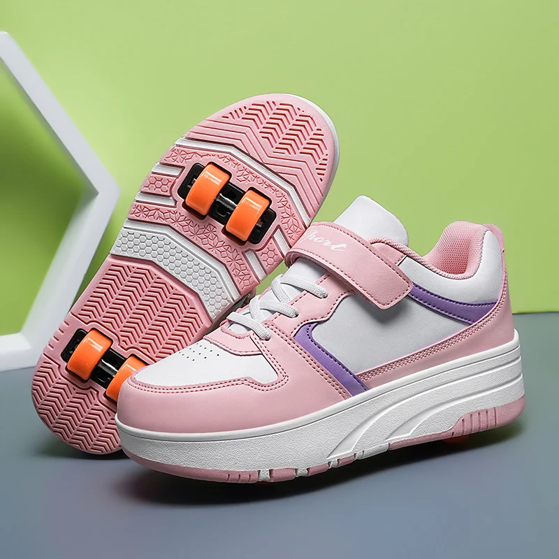 Custom Factory Double-Row Roller Skates Walk-On Kid Running Shoes for Children for Winter and Spring Seasons