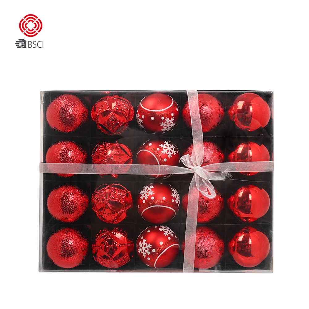 New model   6 cm  Christmas Ball Ornaments Tree Decorations mixed set for Party Bolas de Navidad