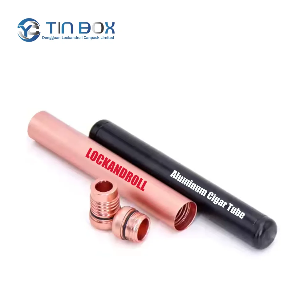 Custom Logo Cigarette Tube Portable Waterproof Smell Proof Metal Aluminium Storage Container Jar Cigar Tube