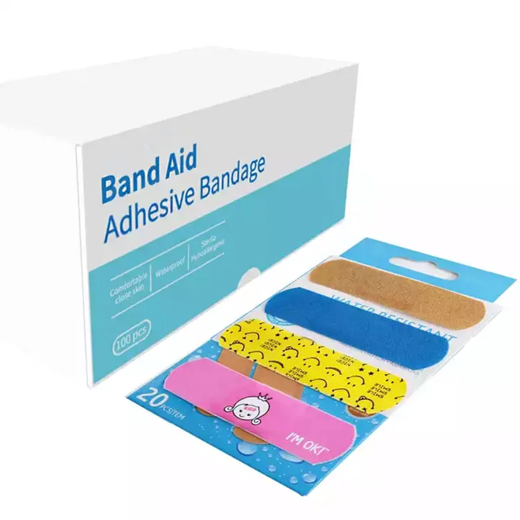 Low price wholesale customize cartoon band aid medical self-adhesive pu colored band aid