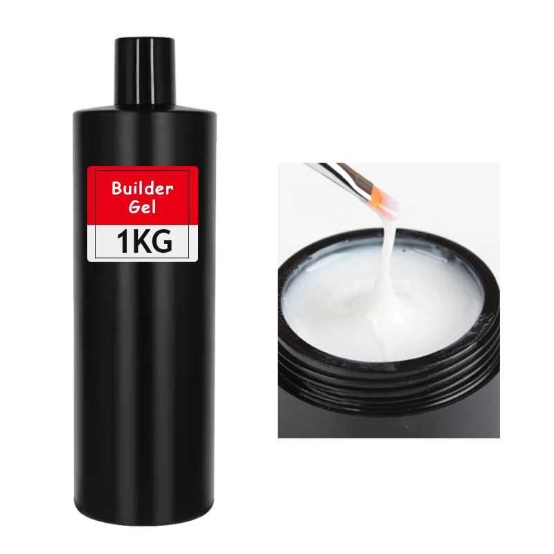1KG Soak off UV hard gel nail builder oem need base and top gel