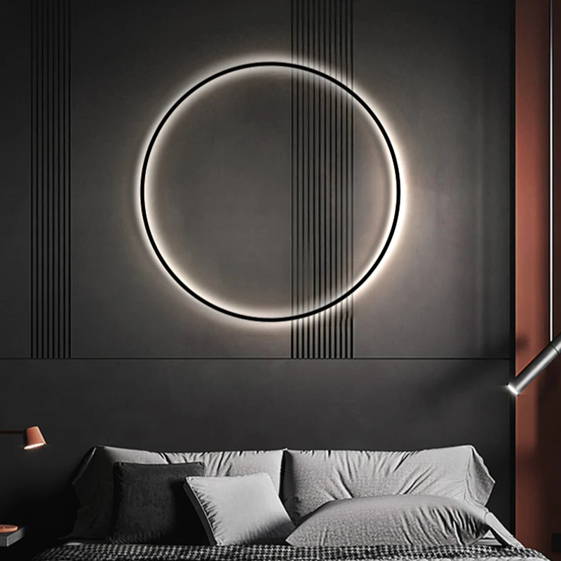 Tpstar Lighting  Modern minimalist circular LED background light, living room, bedroom ceiling light wall light