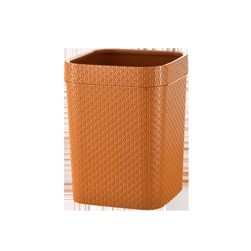 New Plastic Rattan Trash Can Office Pressure Ring Trash Can