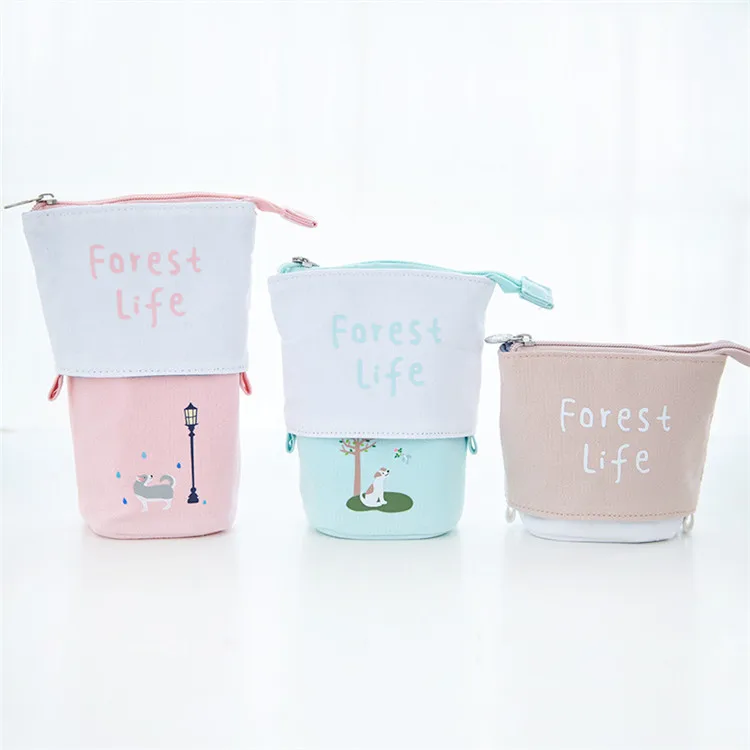 Держатель для карандашей с подставкой, телескопический пенал, милый мультяшный чехол для канцелярских принадлежностей, сумка, органайзер для ручек для студента, сотрудника