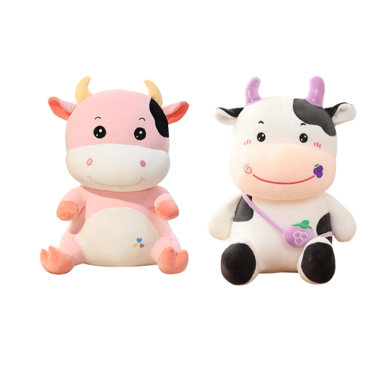Multiple Size Soft Cow Stuffed Animals Plush Toys Gifts Throw Sleeping Pillow Toy Gift for Kids Girls Girlfriend