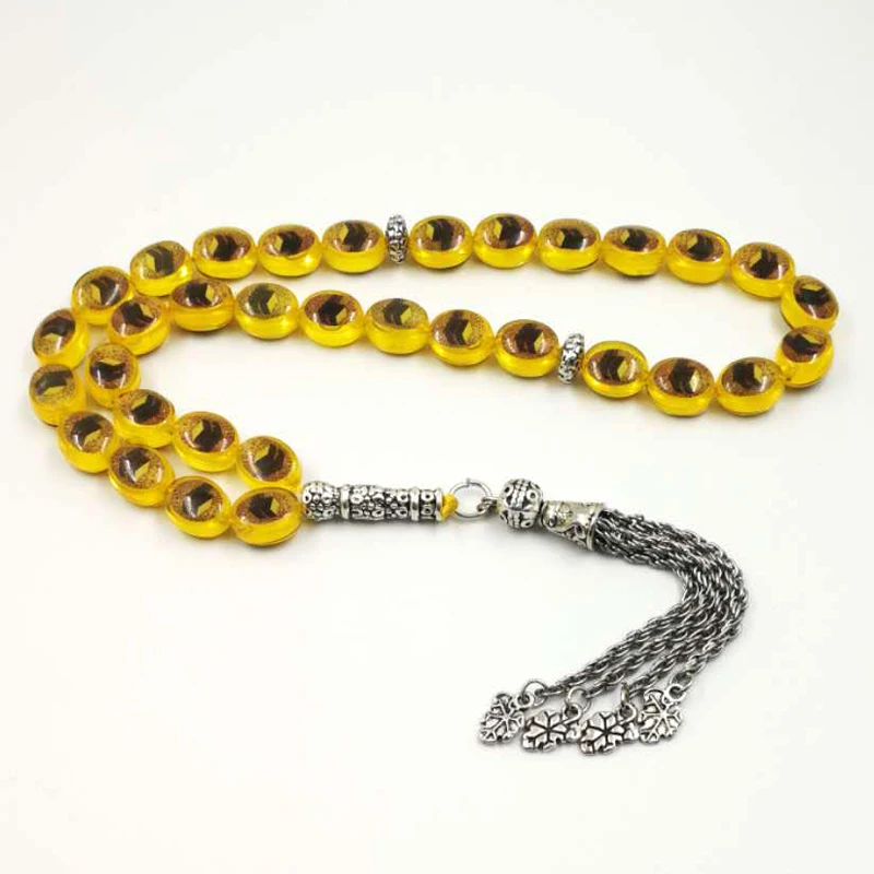 
New Style Tasbih Kaaba pattern Yellow white black 3 colors tasbeeh Islamic 33 prayer beads Muslim rosary Man or Women Misbaha 