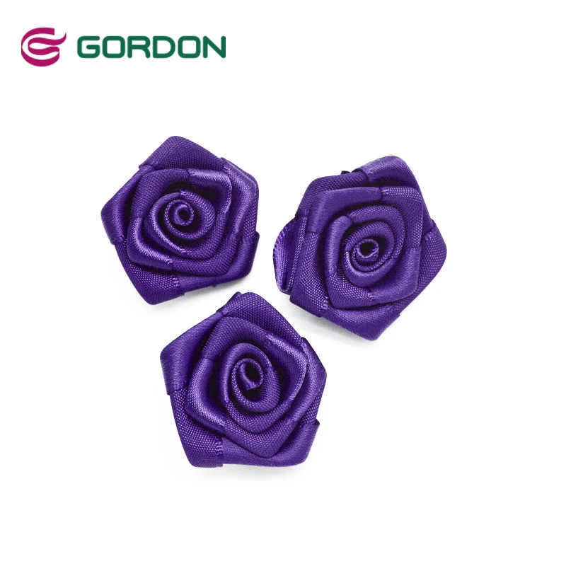 3 CM Handmade Rose Make Satin Ribbon Rose Flower for Wedding Decoration