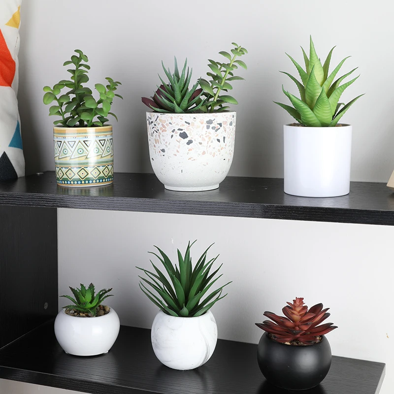 Factory custom retro ceramic small cactus planter pot Plant pots