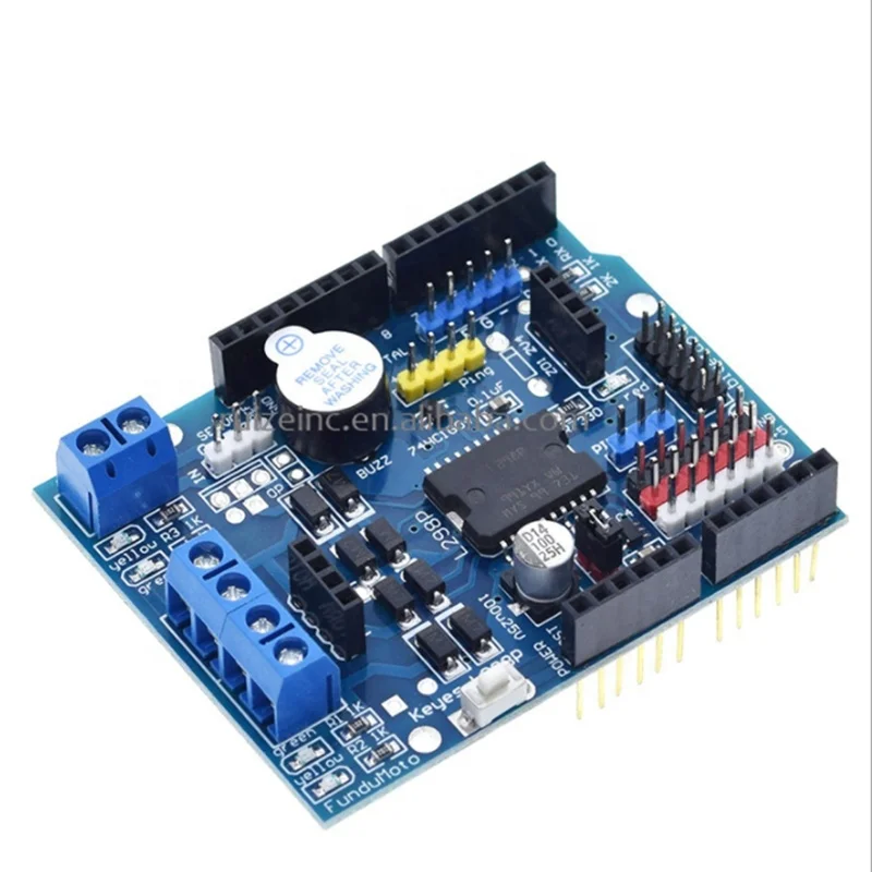 Контроллер скорости L298P PWM, двойной высокомощный интерфейс драйвера H-bridge L298P, защитная плата двигателя