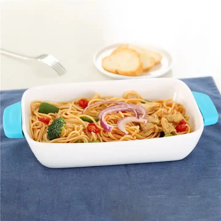 Home Decor Gift High Capacity Ceramic Baking Pan Rectangular Casserole Dish Baking Tray for Lasagna Banquet and Daily Use