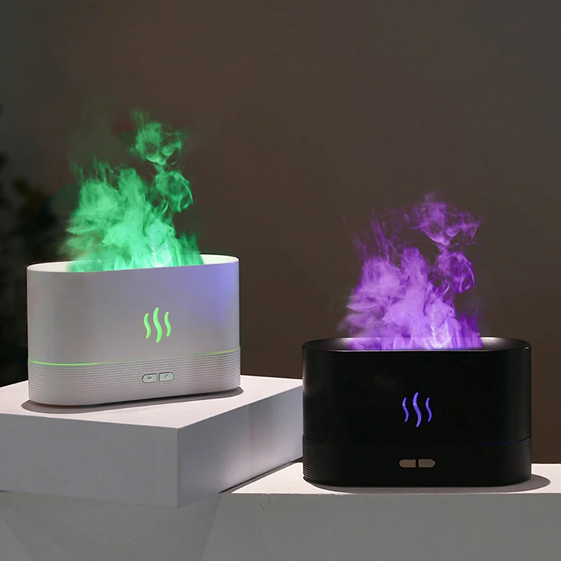 New arrivals Portable Cool Mist Usb Led room h2o humidifier Aroma Essential Oil Diffuser fire flame air humidifier