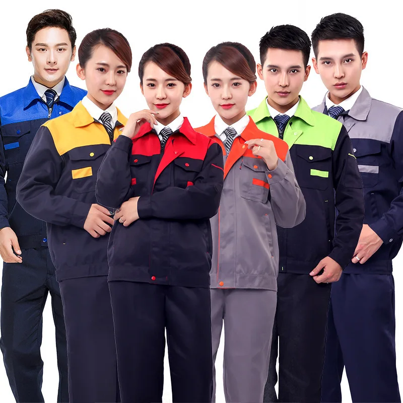 Long-sleeved Workwear Suits, Uniforms for Welder Garage Automobile Repair Workers, Labor Insurance Garment for Men Women