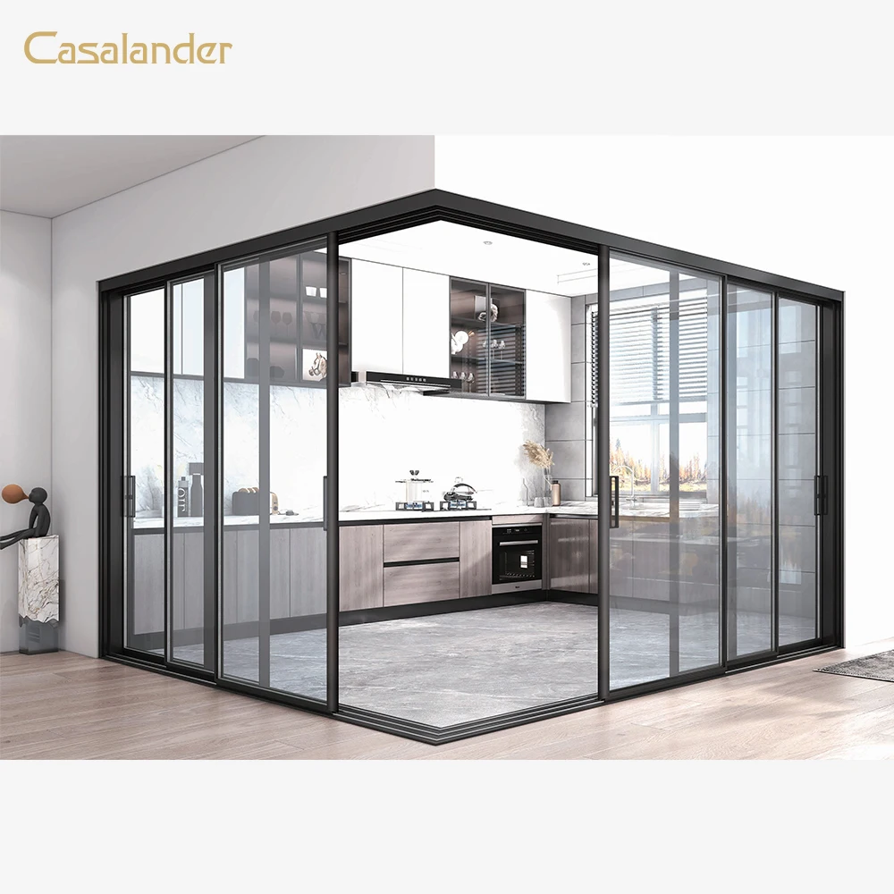 CASALANDER современный стиль раздвижная дверь звуконепроницаемый стеклянный алюминиевый сплав вилла гостиничная квартира отделка интерьера