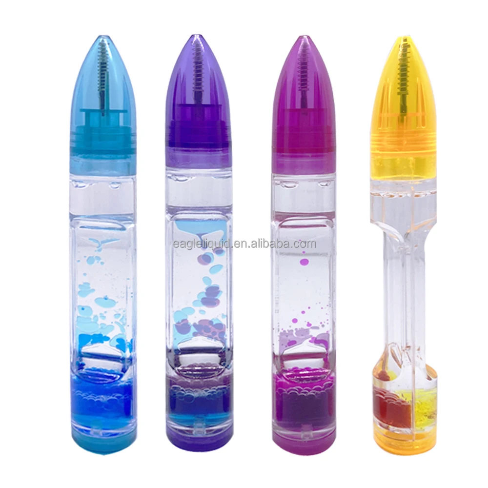 New Products Drop Drip Bubble Liquid Timer Hourglass Ballpoint Pen with Water and Oil