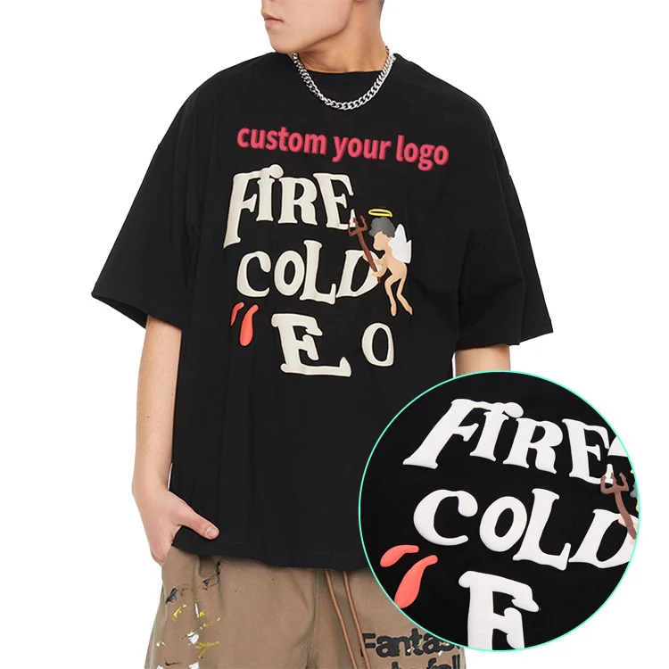 Тяжелая Толстая летняя футболка для пар из 100% хлопка с коротким рукавом 3D печать на заказ футболки пышным принтом Футболка