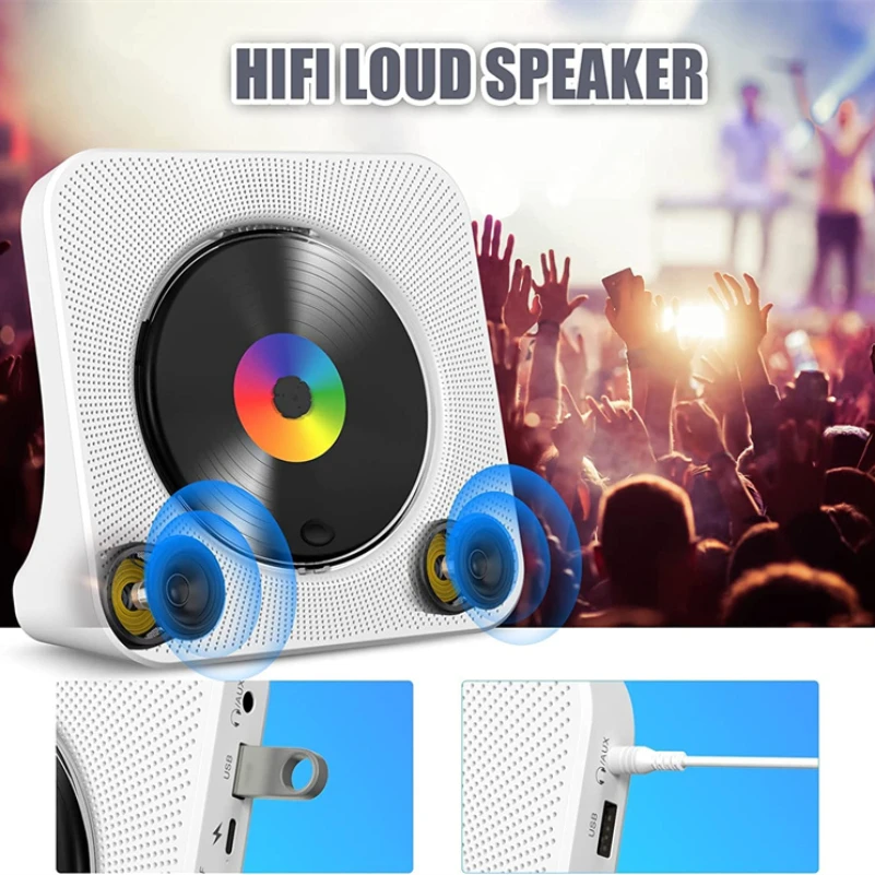 New Cd Player Portable Rechargeable Kpop Bt 5.0 Hifi Sound Speaker 4000Mah Rechargeable Kpop Music Player with Remote Control