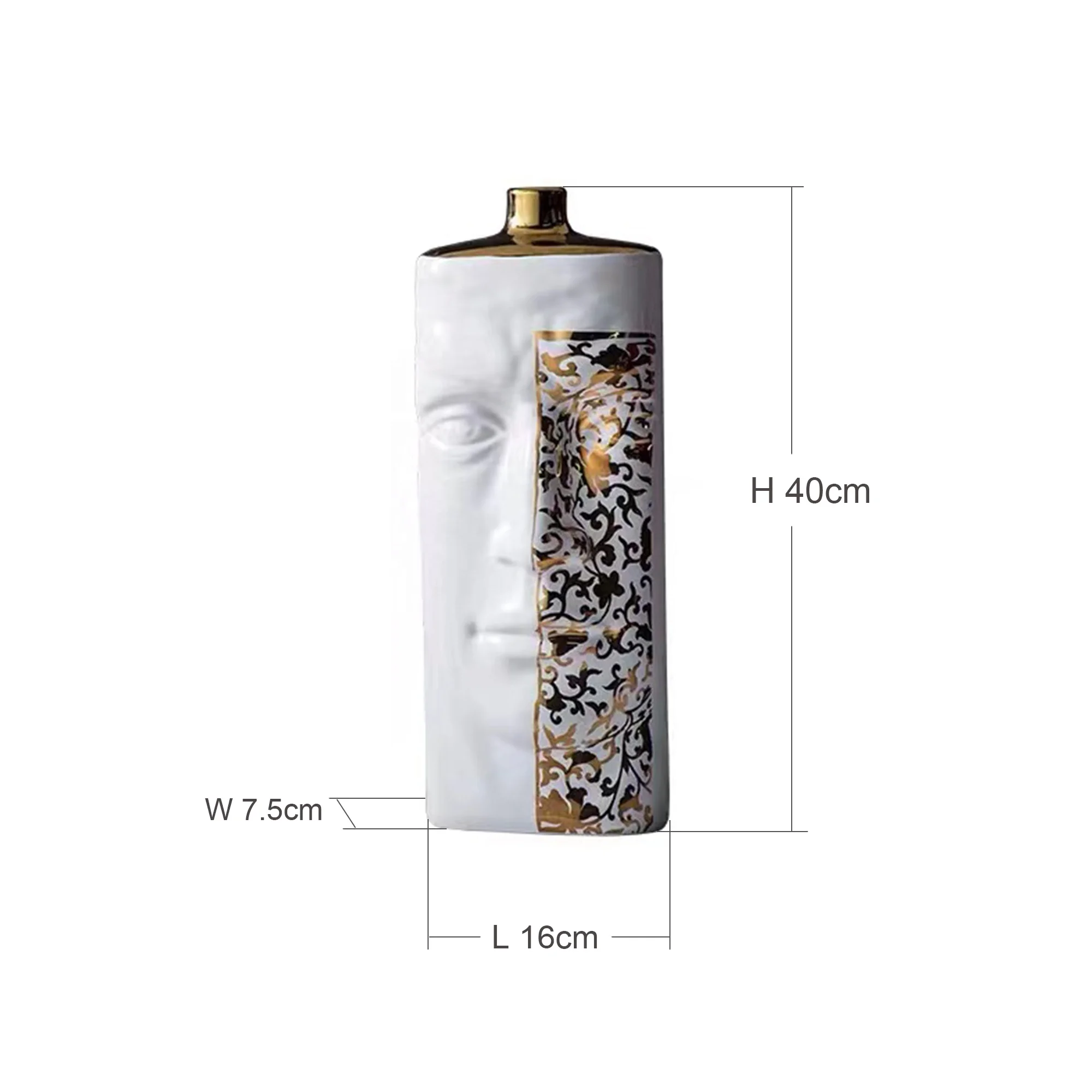 Human face porcelain design modern ceramic craft sculpture ceramic vase