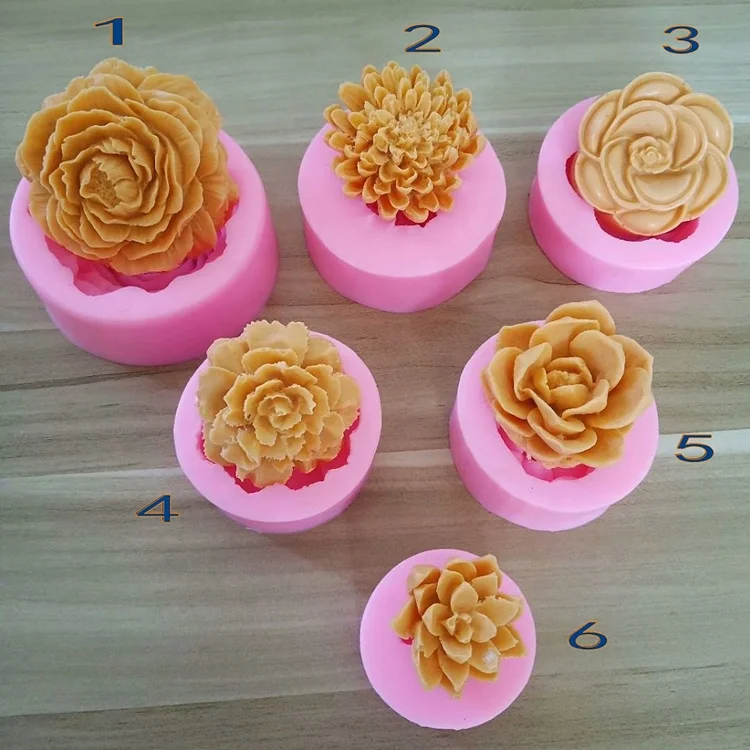 Resin Mold Soap Candle for Craft Fondant Cake Reposteria Moldes Keychain Flower Making Wholesale Silicone Molds